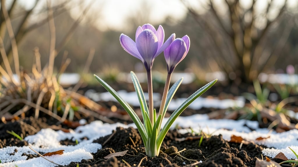 Crocus Flowers Snow: Winter’s First Colorful Blooms in Chilly Climates
